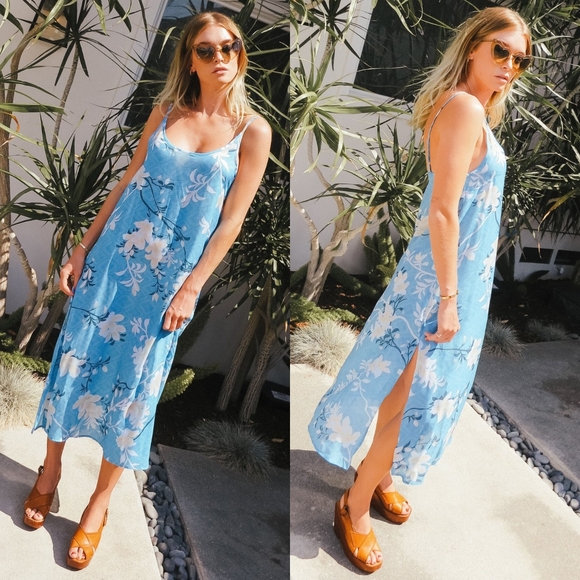 New Novella Royale The Avery Dress midi aqua lilies floral M - Picture 2 of 16